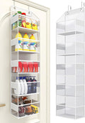 5-Tier Over The Door Organizer, Clear Hanging Storage Organizer, Large Capacity Behind Door Organizer for Bedroom, Baby Nursery, Bathroom, Closet, Pantry and Sundries