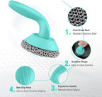 HAUSHOF Cast Iron Scrubber with Long Handle, Chainmail Scrubber Cast Iron Cleaner for Pan, Kitchen Cleaning Kit for Grill, Dutch, Oven