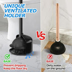 2Pack Toilet Plunger with Holder，Plungers for Bathroom with Holder, Toilet Plunger with Cover，Bathroom Plunger，Bathroom Decor，Toilet Bowl Cleaners,Bathroom Accessories，Black(19inch)