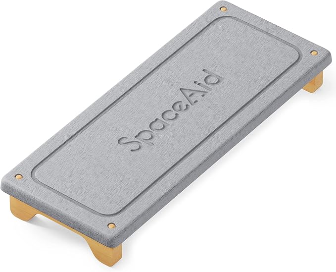 SpaceAid DryingNeat Sink Organizer, Instant Dry Sink Caddy Organizers, Kitchen Sponge Soap Holder Dispenser, Countertop Fast Drying Rack (Bamboo Feet, Gray)