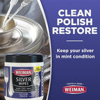 Weiman Jewelry Polish Cleaner and Tarnish Remover Wipes - 20 Count (2 Pack) with Polishing Cloth - Use on Silver Jewelry Antique Silver Gold Brass Copper and Aluminum