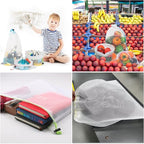 Set of 12 Reusable Mesh Produce Bags - Medium (12"x14") - Green - Polyester - Washable - Drawstring Closure