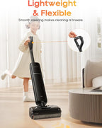 DREAME Aero Wet Dry Vacuum Cleaner, All-in-ONE Vacuum Mop for Wet & Dry Messes, 0 Hair Residue Great for Pet Owners, One-Press Self-Clean, 180° Lie Flat, 35mins Runtime for Hard Floor Cleaning