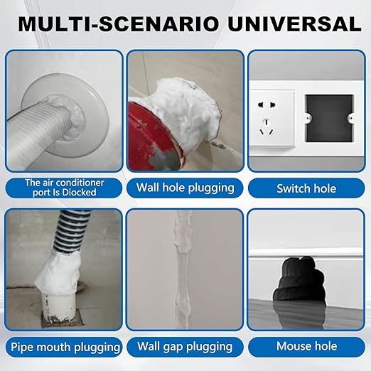 Waterproof Sealant Mastic,Repair Sealing Clay,Quick Mending Mud for Drain Connection,for Holes and Gaps Wall Filler,Air Conditioning Hole Waterproof Seal Putty(6pcs)