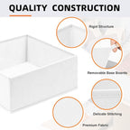Criusia Closet Drawer Organizer Clothes, 15 Pack White Dresser Organizer for Baby Clothes, Fabric Drawer Dividers for Nursery Bedroom