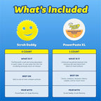 Scrub Daddy Sponges & PowerPaste XL Value Pack - 4 Scrub Daddy Multipurpose Dish Sponges & PowerPaste XL All-Purpose Cleaning Paste - Scratch-Free, Multi-Surface Household Cleaning Supplies Kit (5ct)