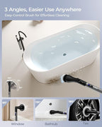 MayKing Electric Spin Scrubber with 9 Brush Heads, 3-Angle & 4-Length Adjustable Cordless Power Scrubber, 3-Speed & Battery LED Display, Electric Scrubber for Cleaning Bathroom Bathtub Floor Tiles