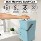 Compost Bin Kitchen, Bring 5 Rolls (100) of Garbage Bags, for Use on Countertops or Under Sinks, Hanging Trash Can with Lid, for Cupboard/Bathroom/Bedroom/Office/Camping(Bule 0.8 Gallon/3L)