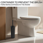 Stainless Steel Toilet Brush with Holder Set for Bathroom Storage and Organization Toilet Bowl Cleaner Brush and Holder (1, Black)