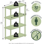 Furinno Turn-N-Tube 4-Tier Multipurpose Shelf Display Rack, Round Tubes, Light Blue/White