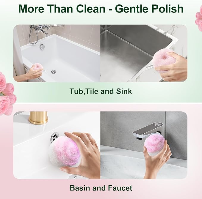 Hard Bristle Crevice Cleaning Brush & Non Scratch Soft Scrub Brush Set, 6-Pack: 4 Stiff Gap Grout Brush+2 Gentle Sponge Brush, Multi-Purpose Bathroom & Kitchen Cleaning Tool