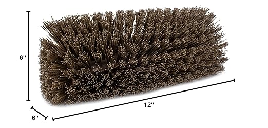 SPARTA Multi-Level Tile Scrub Brush 12" Wide Brush Head, Heavy-Duty Tile Cleaning Brush with End Bristles for Commercial Tiles, Tubs and Floor, Plastic, 12 Inches, Brown