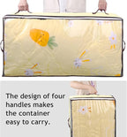 Budding Joy 6 Pack 90L Under bed Storage Containers Organizer Large Capacity Underbed Clothes Storage Bins Organization and Storage Bedroom Foldable Storage Bags with Clear Window Beige