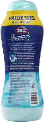 Clorox Fraganzia Laundry Scent Booster Crystals, In-Wash Fragrance Beads for Fresh-Smelling Clothes & Linens, Safe for All Fabrics & Colors, Easy-Pour Bottle, Ocean Scent, 70 Oz