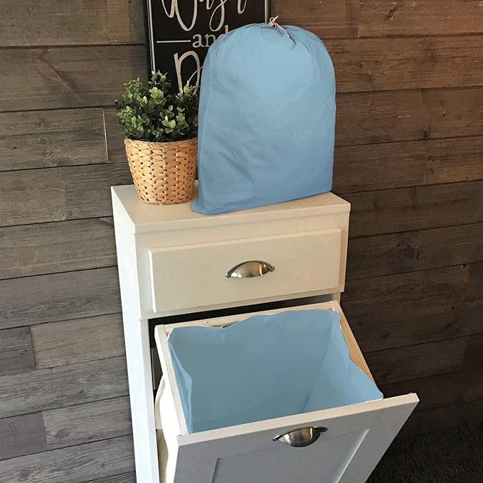 Urban Villa Laundry Bag Canvas|Dirty Clothes Travel Laundry Bag|Machine Washable|Reusable College Hostel Hamper Liner Bag for Garments Delicates Drawstring Closure 1 Pack Aqua Color|Size 28X36 Inches