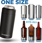 Frost Buddy Universal Buddy Can Cooler - Fits All - For Regular 12 & 16 oz or Slim-Size Bottles - Insulated Double-Walled Stainless Steel (Lights)