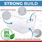 Clear Plastic Storage Bins, Pantry Organizers and Storage Containers Fridge Organizer Bins for Organizing Kitchen Cabinet Organizer Bin Bathroom Freezer Refrigerator Organization