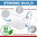 Clear Plastic Storage Bins, Pantry Organizers and Storage Containers Fridge Organizer Bins for Organizing Kitchen Cabinet Organizer Bin Bathroom Freezer Refrigerator Organization