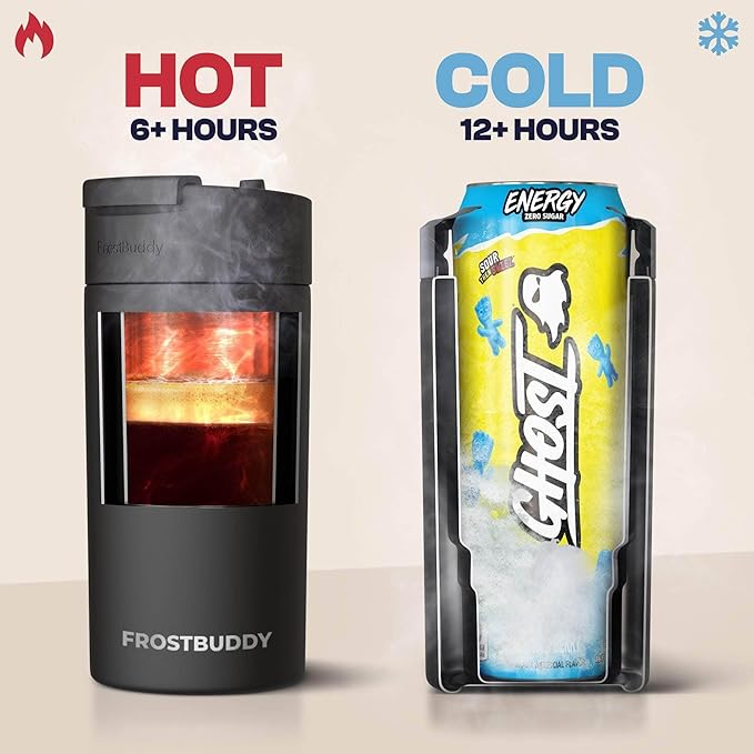 Frost Buddy Universal Buddy Can Cooler - Fits All - For Regular 12 & 16 oz or Slim-Size Bottles - Insulated Double-Walled Stainless Steel (Emerald Elegance)