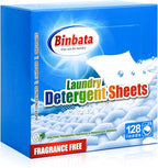 Laundry Detergent Sheets, Up To 128 Loads Hypoallergenic Eco-Friendly Unscented Biodegradable Plastic Free Liquidless Sheets Suitable for Sensitive Skin