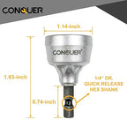 CONQUER HSS Deburring Chamfer Tool for Metal – External Burr Remover Drill Bit 1/8"–3/4", Thread Repair & Countersink Bit for Stainless Steel, Aluminum, Copper
