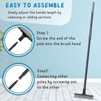 Grout Brush for Tile Floors, Grout Scrubber with Long Handle, 49'' Shower Grout Cleaning Tool