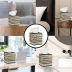 Zahari Home 2pc Safari Stripes Modern Bath Accessories Set Waste Basket & Tissue Box Modern Classic Contemporary Decorative Beautiful Designs Bathroom Decor Set for Home Luxury Bathroom Sets