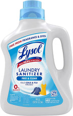 Lysol Laundry Sanitizer Additive, Free & Clear, Free from Fragrance and Dyes, 0% Bleach Laundry Sanitizer, Bacteria-causing Laundry Odor Eliminator, Unscented, 90 Fl Oz (Pack of 1) - Package May Vary