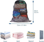 2 Pack Large Mesh Laundry Bag, Heavy Duty Mesh Laundry Bags Drawstring Lockable, 27×36inch Black Laundry Hamper Liner, Machine Washable, for Ball Storage, Travel, Toys, Sports Factories, Dorms