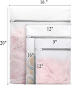 Muchfun 3Pcs Durable Honeycomb Mesh Laundry Bags for Delicates 1 Large 16 x 20 Inches, 1 Medium 12 x 16 Inches, 1 Small 9 x 12 Inches (Honeycomb Mesh)