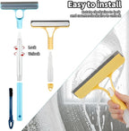 3 in 1 Window Cleaning Scraper, Spray Squeegee, Mirror Cleaner Tool, 3 in 1 Squeegee for Shower Glass, Squeegee with Sprayer, Shower Squeege, Squeegee and Scrubber with Spray, for Mirrors, Bathroom