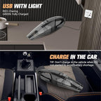 BSRCO Hand Vacuum Powerful Suction, Hand held Vacuum Cordless Rechargeable with LED