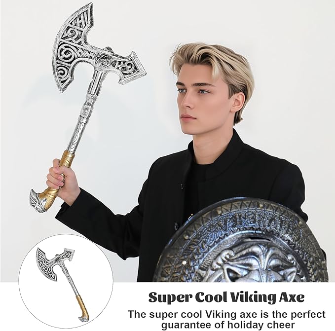 Viking Axe Prop,Plastic Toy Axe Viking Costume Accessories,Halloween Pirate Axe Cosplay Party