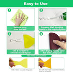 Drywall Repair Kit, 2 Pcs Spackle Wall Repair Patch Kit with Scraper, Wall Mending Agent Large Hole Drywall Patch, Easy to Fill Holes in Home Wall and Quick Repair Crack, Plaster Wall Repair