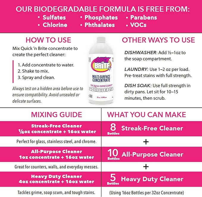 Quick 'n Brite All Purpose Cleaner Combo Kit (8 Piece Combo Kit)