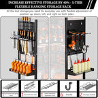 All-Metal Heavy-Duty Power Tool Organizer with Charging Station 8 AC Power Outlet Charging Station Tool Organizer 5 Layers + 5 Side Hooks Integrated Design Tool Organizers and Storage Practical