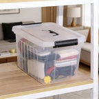 Zopnny 6-Pack 12 Quart Latch Box, Stackable Organizer Bins with Latching Lids, Clear Plastic Organization Containers for Closet, Bedroom, Shelving Units and Everyday Home Storage