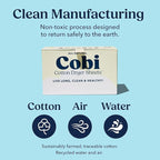 Cobi Eco-Friendly Dryer Sheets - 100% Cotton Biodegradable Non-Toxic & Unscented for Sensitive Skin, Clean Plant-Based Static Control, 120 Count