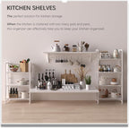 4NM No-Assembly Folding Bookshelf Storage Shelves 3 Tiers Vintage Bookcase Standing Racks Study Organizer Home Office (All White)