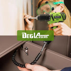 16.8V Cordless Drill, DEGLASERS Electric Power Drill with Battery and Charger, 3/8”Keyless Chuck, 2 Variable Speed, 20+1 Torque Setting for Man/Women Home Use