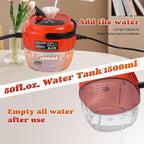 Moongiantgo Handheld Steam Cleaner 2500W High Pressure 1.5L Steamer for Cleaning, Portable Steam Cleaner for Home Kitchen Bathroom, Steam Cleaner for Car Detailing Grout Tile (Red)