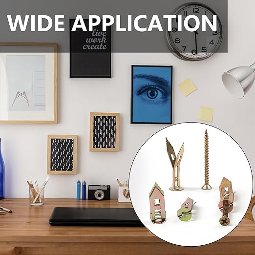 Self-Drilling Wall Anchor Screws Set, 400 Pieces, 4 Sizes, No-Drill Installation Kit with Zinc Plated Steel Dry Wall Screws no Drilling Required, Easy to Install (100)