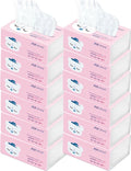 1800 Pulls Paper Facial Tissues,Powder Free,Lint Free,Super Soft 4-Ply 6.1"x6.9" w. Compact Pink Plastic Bag for Easy-to-Dispense,Drive Skin Ultra Soft