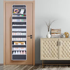 Univivi Over The Door Organizer, 6 Shelf Door Hanging Organizer Nursery Door Storage with PVC Pockets 8 Side Pockets for Bathroom,Cosmetics and Nursery Baby Essential