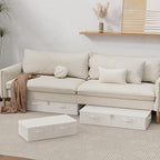 Underbed Storage Container, Foldable Under Bed Bins, Wardrobe Organisers with Lid for Organizing Clothes, Sheets, Blankets, Comforter, 23.6x11.8x5.9in, Beige, 2 Pack