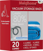 MEIQIHOME Vacuum Storage Bags, Space Saver Sealer Bags,Vacuum seal bags for clothing, Pillows, Comforters, Blankets, Bedding,Travel,20 COMBO