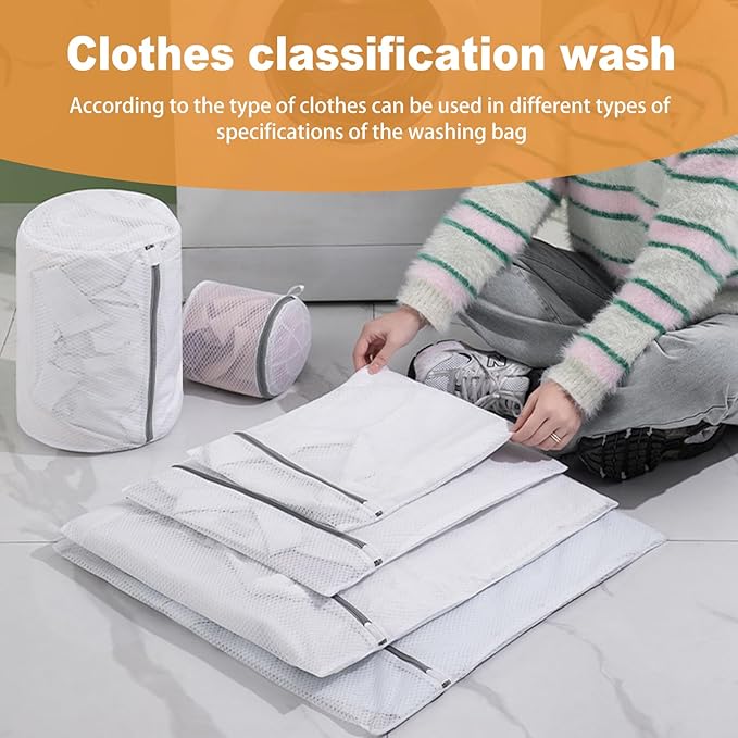 6 Pcs Mesh Laundry Bag Set - Breathable And Sturdy Zipper - Ideal For Underwear, Clothing, Shoes, Socks, And Travel