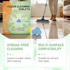 Floor Cleaner Tablets Hard Floor Cleaner Tablets, Deep Cleans for Multiple Hard Floors for Tile, Vinyl, Hardwood, Fresh Lemon Scent, Compatible with Robot Mops & Wet/Dry Vacuums(2PCS)