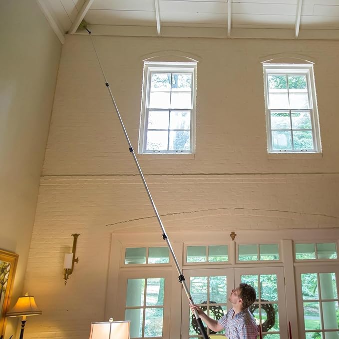DOCA Telescoping Pole Attachment - Extension Pole for Cleaning, Feather Duster, Window Washing Kit, Paint Roller, Window Squeegee - High Reach Extendable Kit for Indoor & Outdoor - Cobweb Duster