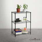 CAPHAUS 3/4/5-Tier Adjustable Height Wire Shelving Unit, Rack Shelving, Metal Steel Shelves, Garage Organizer, Utility Storage Shelf, 3-Tier Without Wheels, Black